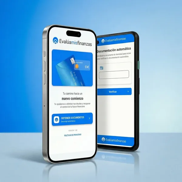 App EvalúaMisFinanzas — Portal del cliente en iPhone y Android