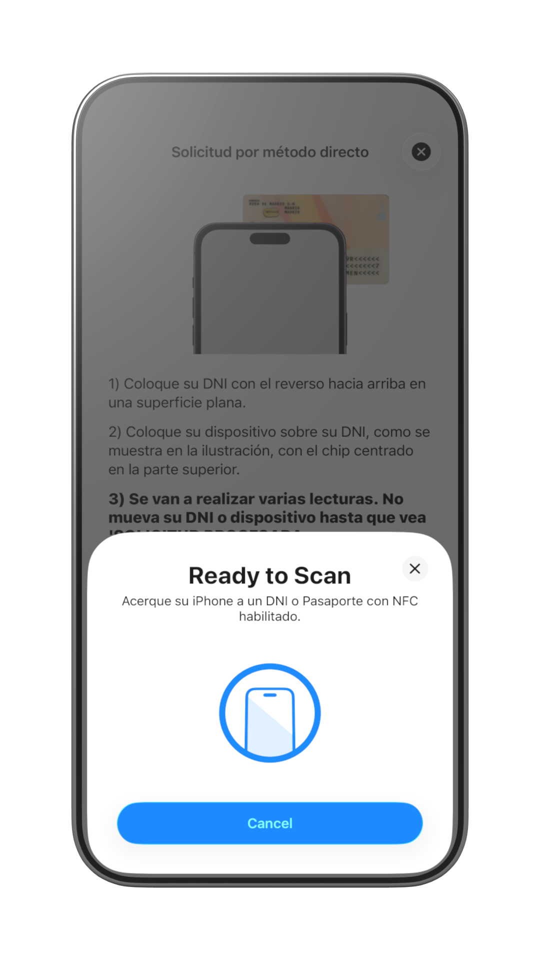 Lectura NFC en curso
