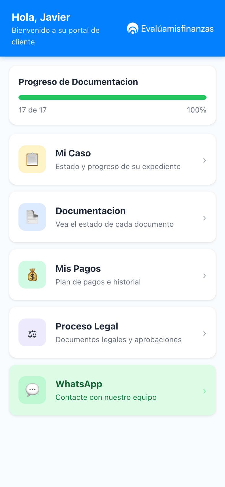 Paso 2: Pantalla de inicio